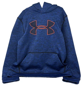Under Armour Storm Hoodie Youth Medium Blau Schwarz Logo Pullover Loose Fit - Bild 1 von 7