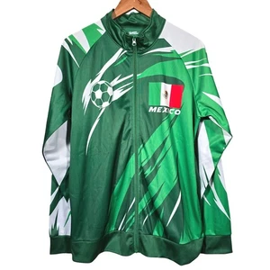 Giacca Fast Action Mexico Calcio Pista Full Zip Verde Bianco Uomo Taglia M Futbol - Foto 1 di 9