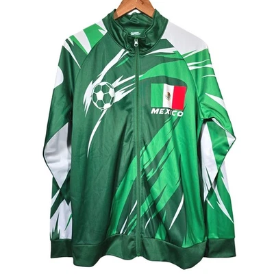 Chaqueta de Pista de Fútbol Fast Action México Cremallera Completa Verde Blanca Para Hombre Talla M Fútbol Foto 1 de 4