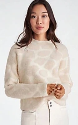 ** ¡NUEVO SIN ETIQUETAS! Suéter Ann Taylor Talla Pequeña - 🩷 Jirafa Jacquard Invierno Blanco Foto 1 de 4
