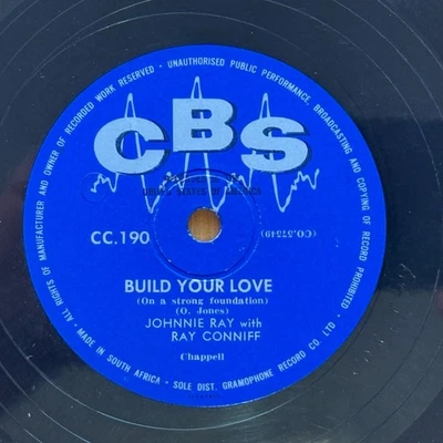 JOHNNIE RAY CONNIFF - Build Your Love / Streets Of Memo.. 78 SOUTH AFRICA CC.190 - Image 1 of 4