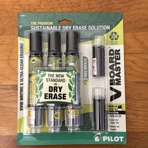 Pilot 3pk VBoard Master Dry Erase Markers Chisel Tip Black Ink with - Picture 1 of 2