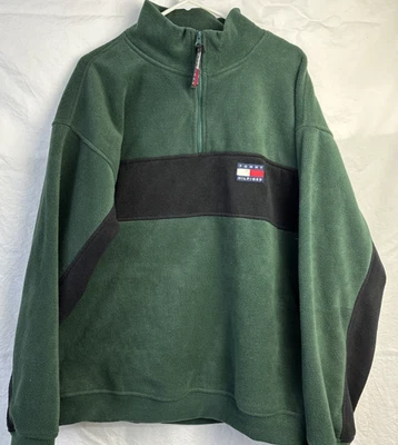 Tommy Hilfiger Polo Sudadera Para Hombres L Verde Jaspeado Manga Larga Calce Clásico Foto 1 de 4