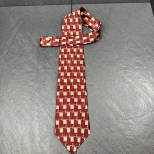 Van Heusen rote abstrakte Herrenkrawatte 100% Seide 60 x 4 Krawatte - Bild 1 von 14