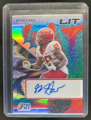 2022 Pro Set Metal Breece Hall Lit Auto Rookie RC #20/25 Cyclones - Image 1 of 2