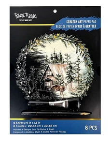 Brea Reese WINTER WONDERLAND Scratch Art Paper Pad 9" x 12" Christmas NEW - Picture 1 of 5