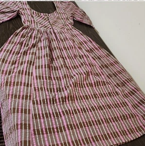 Vestido midi Free People Tulie a cuadros rosa marrón pequeño pradera occidental cottagecore - Imagen 1 de 11