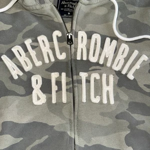 VTG Y2K 90s Abercrombie & Fitch Full Zip Spellout Hoodie Sweatshirt Camo Medium - Picture 1 of 14