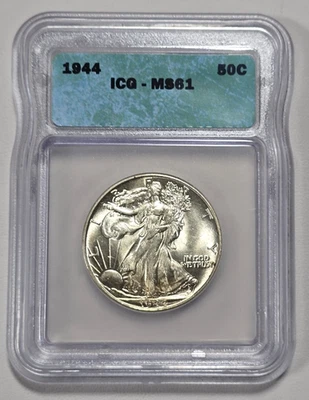 1944 Silver Walking Liberty Half Dollar ICG MS61 (983) - Image 1 of 2