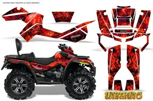 CAN-AM OUTLANDER MAX 500 650 800R GRAPHICS KIT DECALS STICKERS INFERNO R - Picture 1 of 1