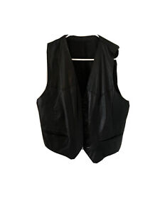 Vintage Lida Black Leather Vest Size M Made in Turkey (Turquie)