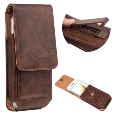 for LG G4 / G5 / G6 / G7 - Leather Belt Clip Pouch Holster Carrying Phone Case - Image 1 of 4