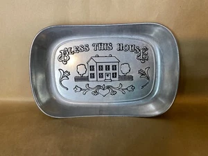 Wilton Armetale - Bless this House Small Decorative Tray- 10" X 7" - Picture 1 of 8