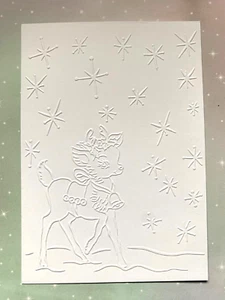 TOPPER/TARJETA DE NAVIDAD EN RELIEVE. 300gsm...CIERVO BEBÉ/ESTRELLAS X4. (C23) - Imagen 1 de 1