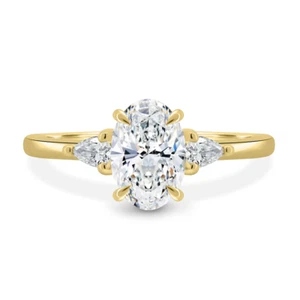 Diamond Engagement Ring IGI or GIA Natural Oval 1.70 Ct 18k Yellow Gold 5 6 7 8 - Picture 1 of 12