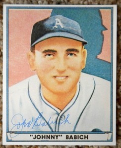 John Johnny Babich signed Play Ball reprint - A's