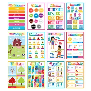Carson Dellosa Spanish Early Learning Poster Set Grade PK-5 (12 posters) - Picture 1 of 4