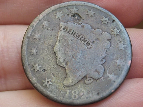 1820-1829 Matron Head Large Cent Penny, About Good Details Cover