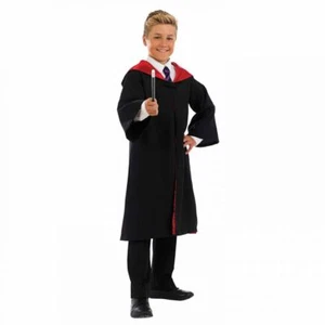 Kids School Wizard Costume Boys Girls Witch Harry Robe & Wand Halloween - Picture 1 of 6