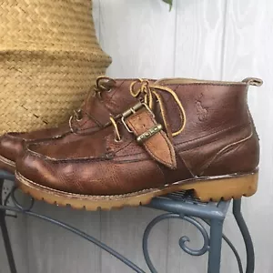 Ralph Lauren Polo Redding Stiefel Herren 8,5 D Chukka Knöchel Braun Leder Schnalle - Bild 1 von 9