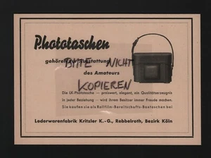 REBBELROTH KÖLN, Werbung 1941, Lederwaren-Fabrik Kritzler KG Foto-Taschen - Bild 1 von 1