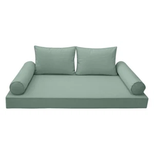 COVER ONLY-Style 1 Daybed Mattress Bolster Pillow Covers Piped Trim TwinXL-AD002 - Picture 1 of 12