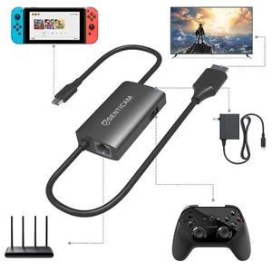 Nintendo Switch Dock Small Portable TV Connect Ethernet Port Charging Station - Picture 1 of 7