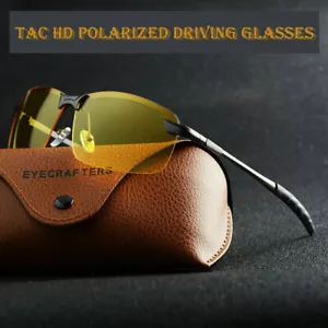 Tac HD+ Polarized Day Night Vision glasses Men Driving Pilot Aviator sunglasses - Picture 1 of 17