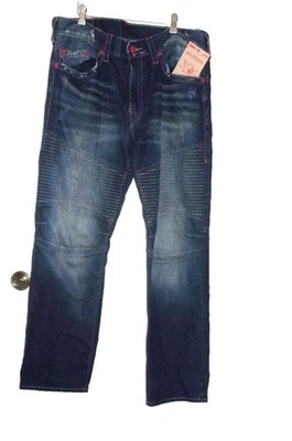 Pantalones de mezclilla True Religion ajustados Moto colores desgastados talla 42-44 nuevos para hombre Foto 1 de 4