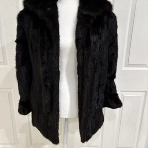 ABRIGO VISÓN REAL CHAQUETA DE PIEL DE LUJO HERMOSO LOOK TALLA M - Imagen 1 de 7