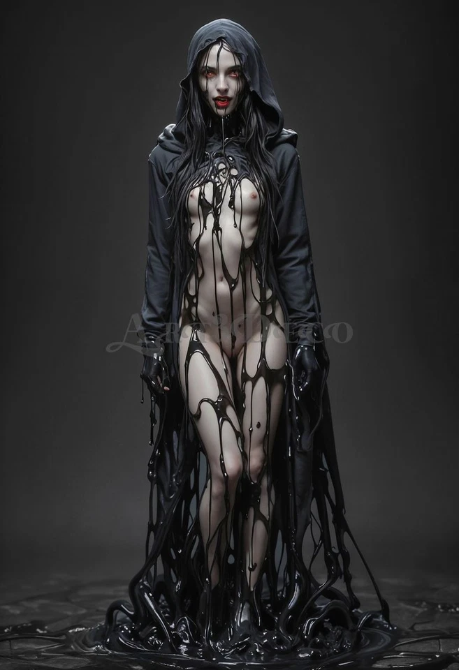 Póster artístico niña vintage, aterrador impresionante hermosa bruja mujer Halloween-12 Foto 1 de 1