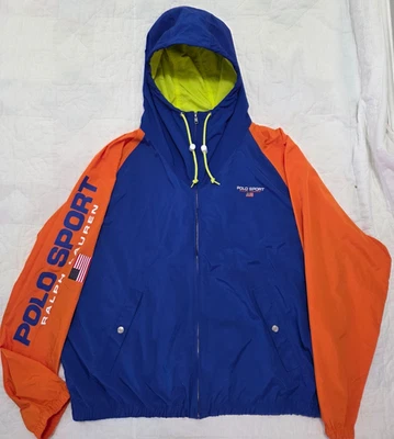 Polo Sport Ralph Lauren Classic Royal Blue/Orange Hooded Wind Jacket NWT XL - Image 1 of 4