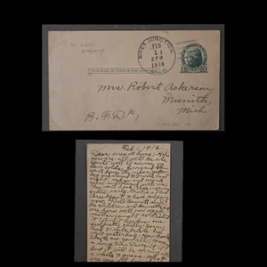 RIVES JUNCTION MI 1916 YD Privatpostkartenhülle interessante Note MUNITH MI  - Bild 1 von 3