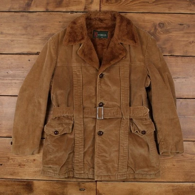 Винтажный McGregor открытый куртка L 70-х шнур искусственного меха с подкладкой подпоясанный вельвет - Изображение 1 из 4