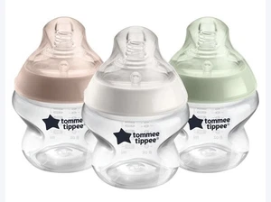 Tommee Tippee Bottle New Born Set Of 3 150ml Clear Slow Flow BPA Free 0m+ NEW - Picture 1 of 2