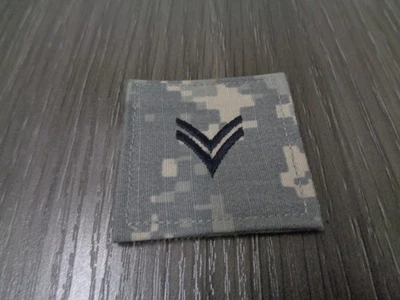 ARMY DIGITAL GREY ACU CAMO RANK  2" HOOK FASTENER  E-4 Corpral - Image 1 of 4