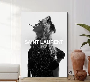 Kate Moss Mode Wandbild Leinwandbild - gerahmter Druck - Posterpapier - Wohndeko - Bild 1 von 24
