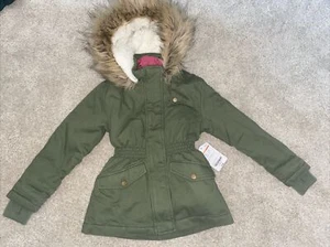 New $129 Thereabouts 3 in 1 Winter Parka Coat, Army Green, Girls XXS 4/5 - Picture 1 of 10