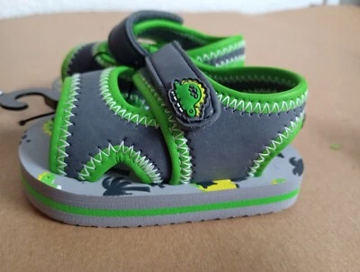 Baby Shoes SANDALS Boy Dinosaur PREWALK WAVE ZONE Size 3 Hook & Loop NWT - Image 1 of 4