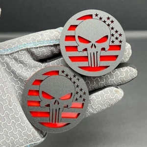 2PCS Black MATE WRANGLER GLADIATOR JL PUNISHER FENDER EMBLEM BADGE FENDER - Bild 1 von 6