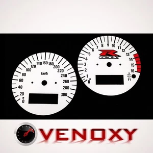 Suzuki GSX-R 750 1997-1999 KM/H Aftermarket Instrument Cluster White Gauge Faces - Picture 1 of 1