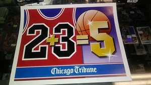 CHICAGO BULLS Tribune Newspaper Box Michael Jordan 2+3=5 Basketball Poster - Picture 1 of 1