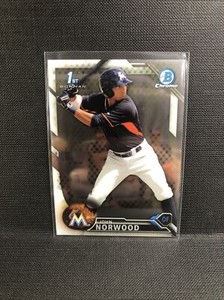 John Norwood 1st Rookie 2016 Bowman Chrome card BCP27 Marlins Prospect RC - A2J
