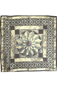 ANNE KLEIN gray floral and star silk scarf 21”x 21” - Picture 1 of 5