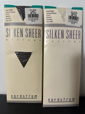 Nordstrom Hosiery Knee Highs Comfort Top Lycra LODEN; VANILLA BUNDLE - Image 1 of 3