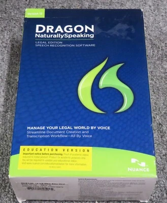 Nuance Dragon NaturallySpeaking Legal Student/Techer Version v12 PC EDUCATIONAL - Image 1 of 3