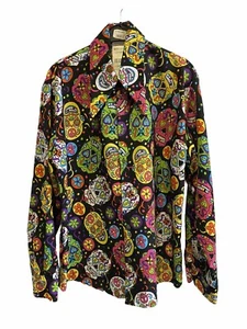 Voodoo / Day Of The Dead / Mexican Shirt - Black , 44” - Picture 1 of 3