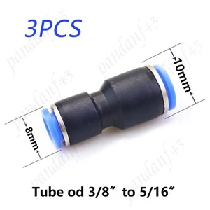 3X Convertitore raccordo aria push-in tubo OD unione riduttore pneumatico da 3/8" a 5/16" - Foto 1 di 5