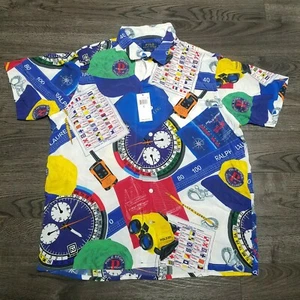 POLO Ralph Lauren Sport 12M Challenge Camp Shirt Men LARGE Yacht Sailing Hi Tech - Picture 1 of 8