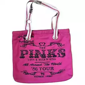 Rare PINK Victoria's Secret Knit Tote Bag Hot Pink Sweater Sweatshirt Bag 16x14 - Picture 1 of 9
